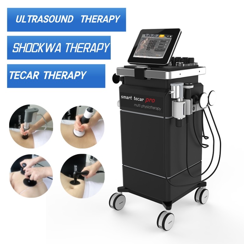 3 σε 1 Diathermy Shockwave μηχανών θεραπείας Tecar εξοπλισμό 448KHz φυσιοθεραπείας υπερήχου
