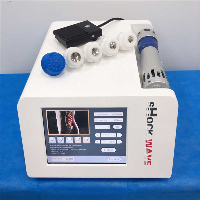 Πλήρης μηχανή θεραπείας σώματος ESWT, μηχανή αφαίρεσης πόνου με 5 συσκευές αποστολής σημάτων