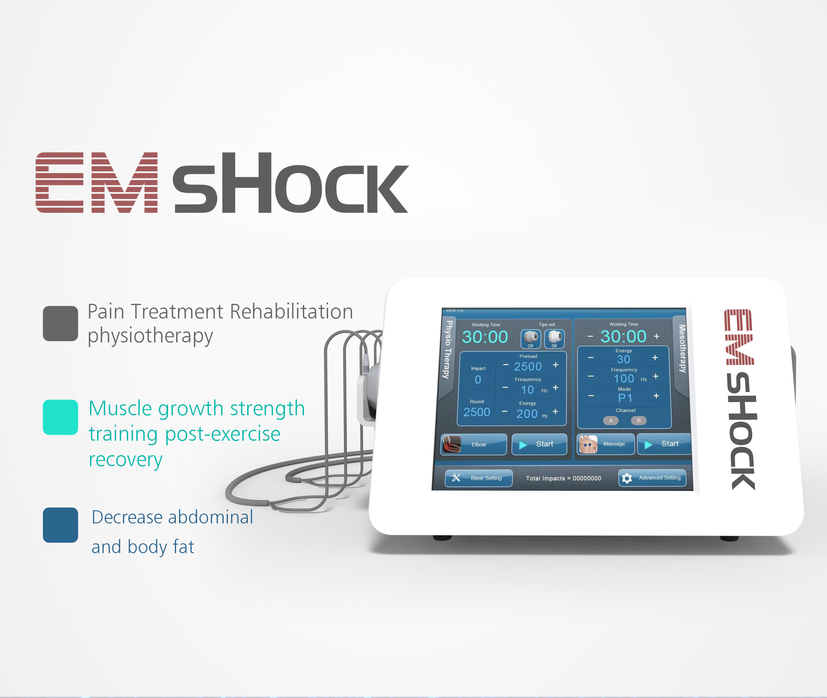 Shockwave EMS Lithotripsy ανακούφιση πόνου μυών μηχανών θεραπείας για όλα τα μέλη του σώματος
